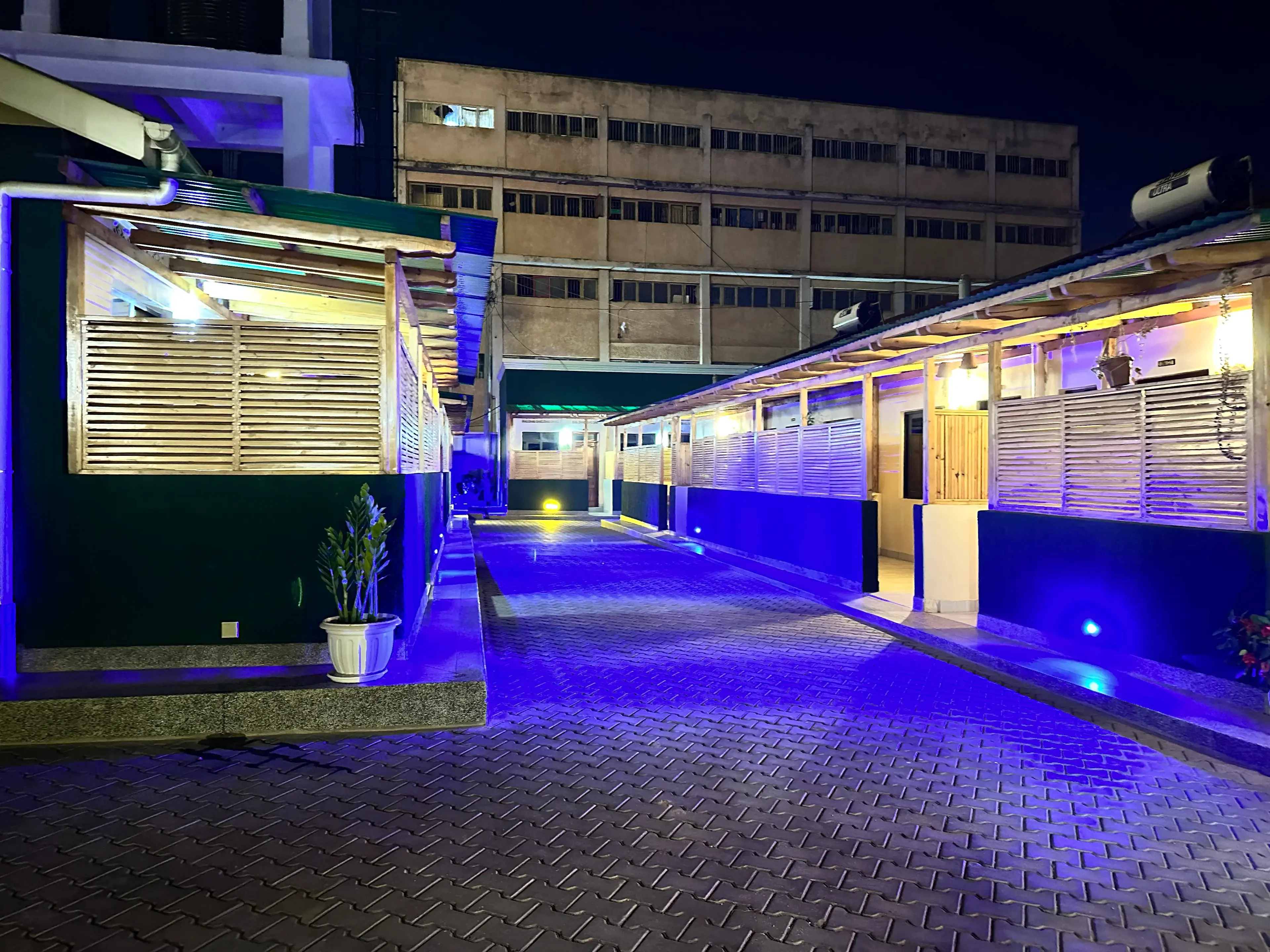 Baguma Hotel at night